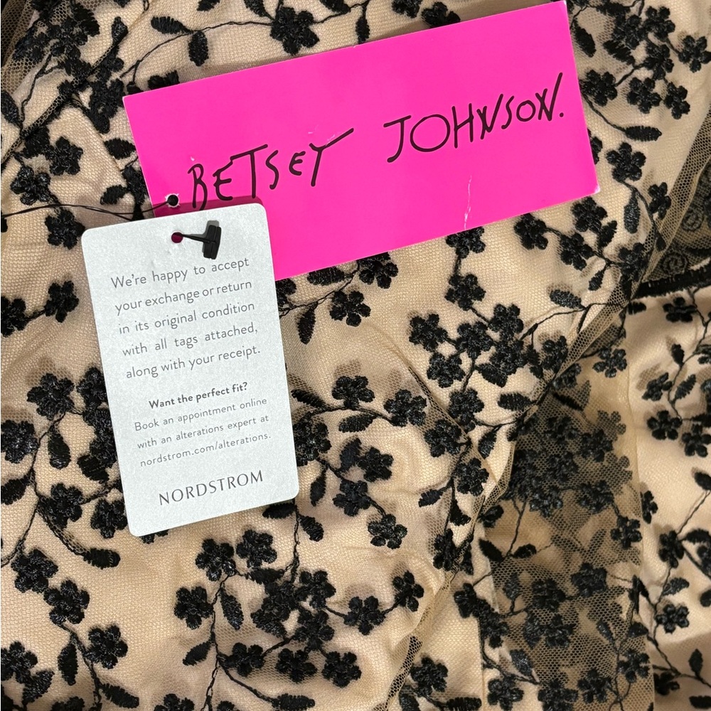 Betsey Johnson Lace Overlay Mini Dress | Coquette Goth Balletcore NWT - Picture 2 of 5